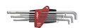Wiha L-key set in ProStar holder Matt chrome-plated hexagonal ball end with short shaft, 9-pcs. in SB-cardboard packaging (35481)