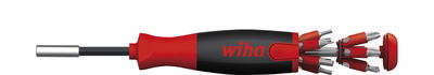 Wiha Screwdriver with LiftUp 25 magnetic bit magazine assorted with 12 bits, 1/4" (38606)
