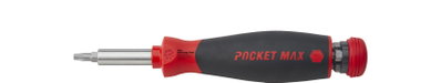 Wiha Screwdriver with bit magazine PocketMax® magnetic Mixed with 8 bits, 1/4" (45292)