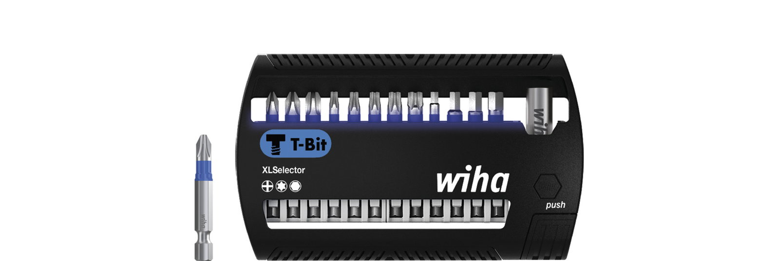 Wiha XLSelector T bit set, 50 mm Phillips, TORX®, hex 13-pcs. 1/4" E6,3 (41831)