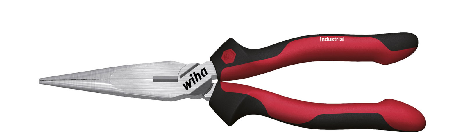 Wiha Industrial needle nose pliers with cutting edge straight shape 160 mm, 6 1/2" (32322)