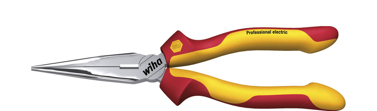 Wiha Needle nose pliers Professional electric with cutting edge straight shape 200 mm, 8" (27423)