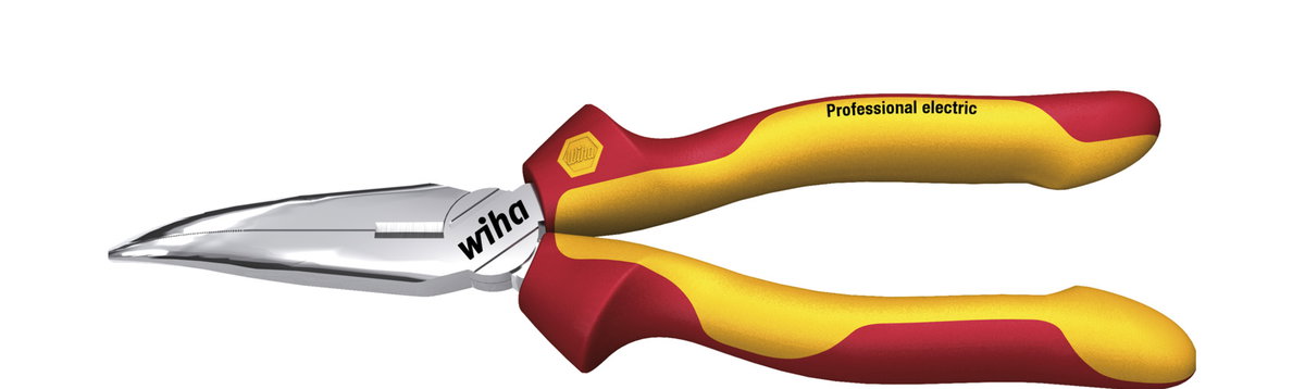 Wiha Needle nose pliers Professional electric with cutting edge curved shape, approx. 40° 200 mm, 8" (26729)