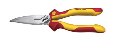 Wiha Industrial electric needle nose pliers with cutting edge curved shape, approx. 40° 200 mm, 8" (38859)