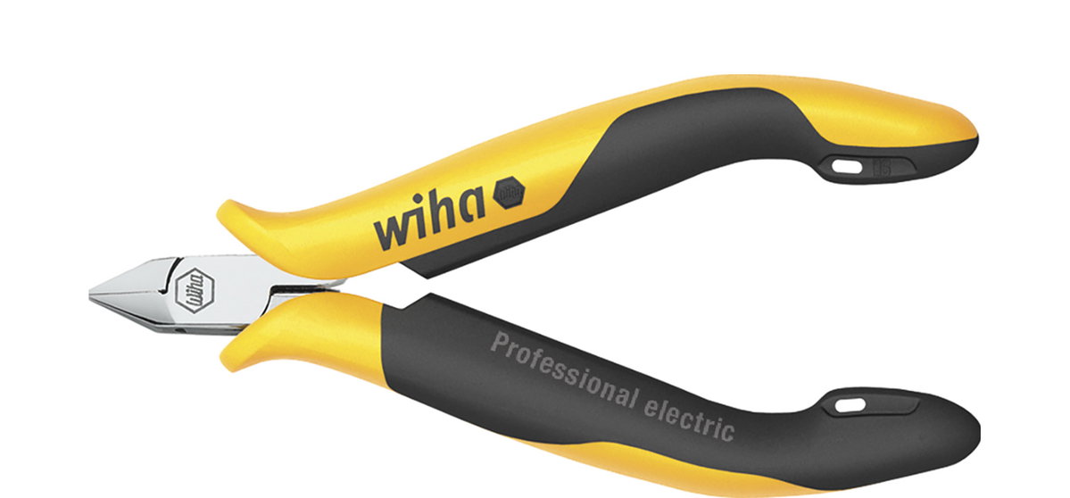 Wiha Diagonal cutters Professional ESD narrow, pointed head with small bevelled edge 115 mm, 4 1/2" (26814)