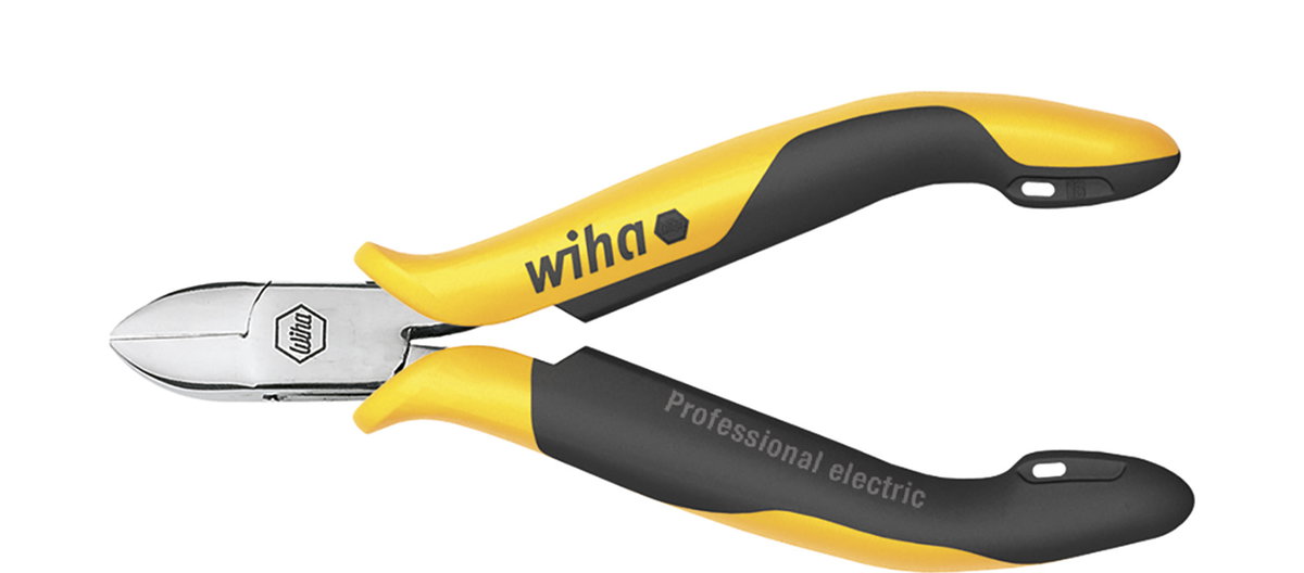 Wiha Professional ESD diagonal cutters wide, semi-rounded head with small bevelled edge 115 mm, 4 1/2" (26832)