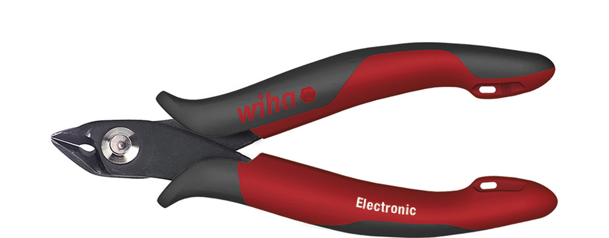 Wiha Oblique end cutting nippers Electronic wide, pointed head without bevelled edge 130 mm, 5 1/8" (26833)