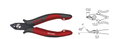 Wiha Oblique end cutting nippers Electronic wide, pointed head without bevelled edge 130 mm, 5 1/8" (26833)