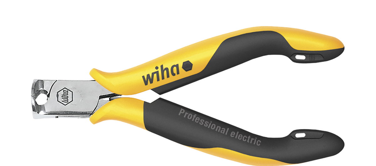 Wiha Professional ESD end cutting nippers wide head with small bevelled edge 115 mm, 4 1/2" (26840)
