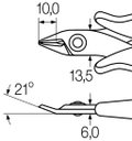 Wiha Electronic diagonal cutters wide, pointed head and wire trapping spring without bevelled edge 130 mm, 5 1/8" (27395)