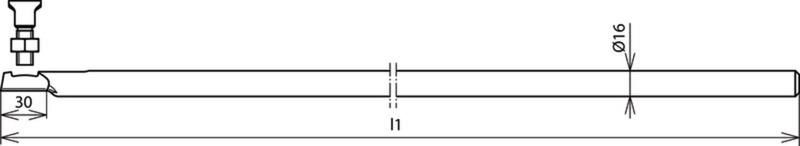 Fangstange D 16mm L 1500mm St/tZn mit Klemmschraube fuer Rd 7-10mm   -SET- – Bild 2 von 2