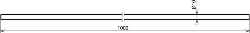 Fangstange  D 10mm  L 1000mm  NIRO beidseitig angefast – Bild 2 von 2