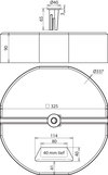 Betonsockel C45/55 17kg m. Griffmulde u.Gewindeadapter M16 D 337mm H 90mm-SET-