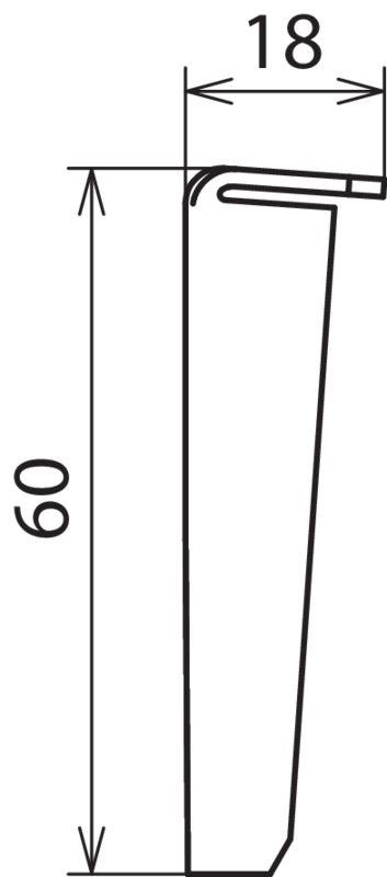 Keil 60x24x1,5mm  NIRO zu Betonsockel – Bild 2 von 2