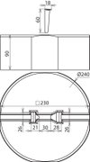 Betonsockel C45/55 8,5kg m. Keiltechnik D 240mm H 90mm Fangstangen D10/16mm-SET-