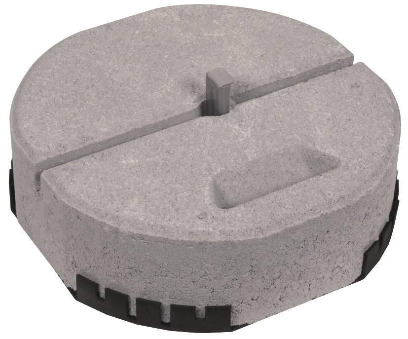 Betonsockel C45/55 17kg m. Keiltechnik u.adapt.Unterlegplatte D337mm H90mm-SET-