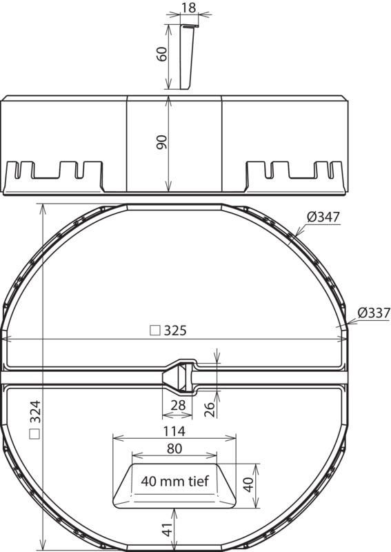 Betonsockel C45/55 17kg m. Keiltechnik u.adapt.Unterlegplatte D337mm H90mm-SET- – Bild 2 von 2