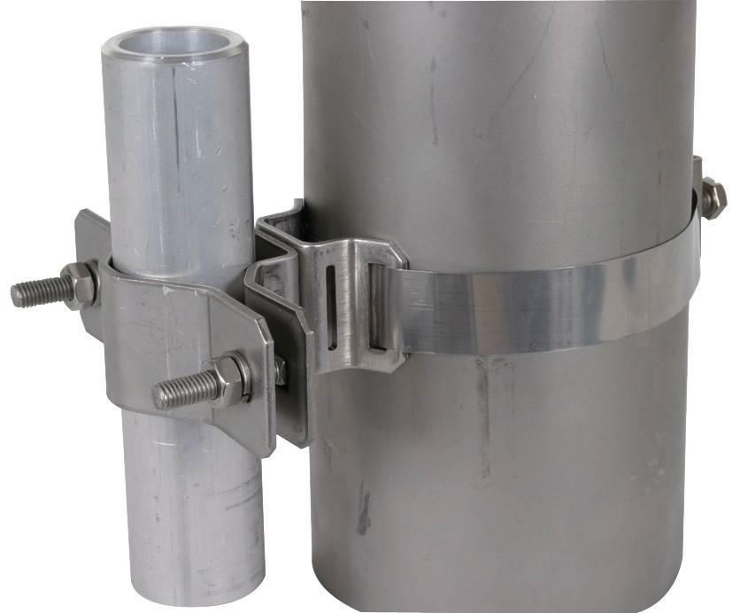 Befestigungsschelle fuer Rohre D 40-50mm mit Spannbandbefestigung D-300mm NIRO