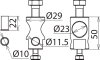 Befestigungsbolzen ALU m. je 1x Bohrung 11 u.23mm u.Gewindeschrauben