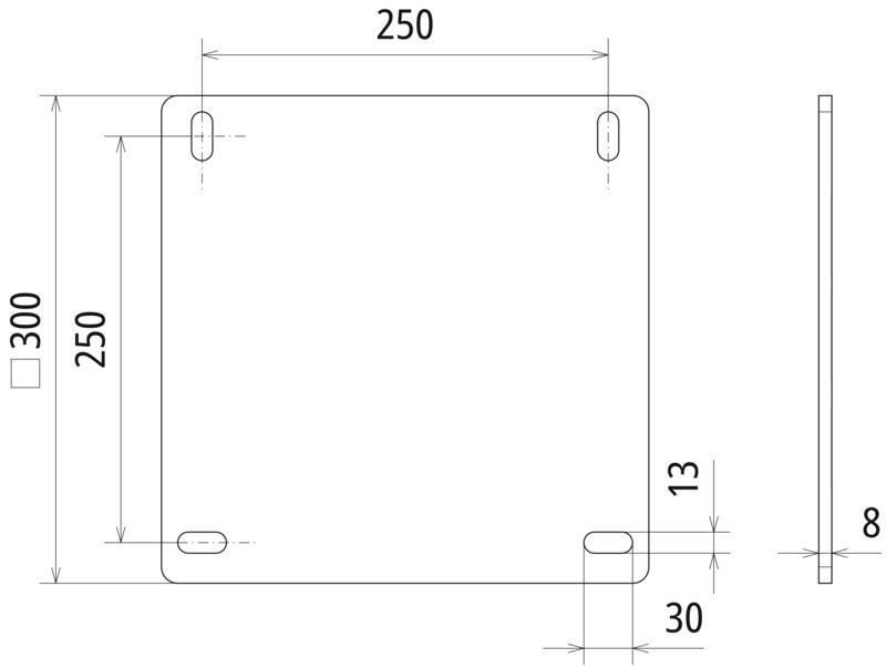 Gegenplatte mit Langloch fuer Stuetzrohrstaender D50mm St/tZn – Bild 2 von 2