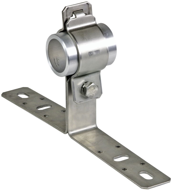 Wandbefestigung NIRO mit Ueberleger fuer Rohre D 50mm  fuer DEHNiso-Combi