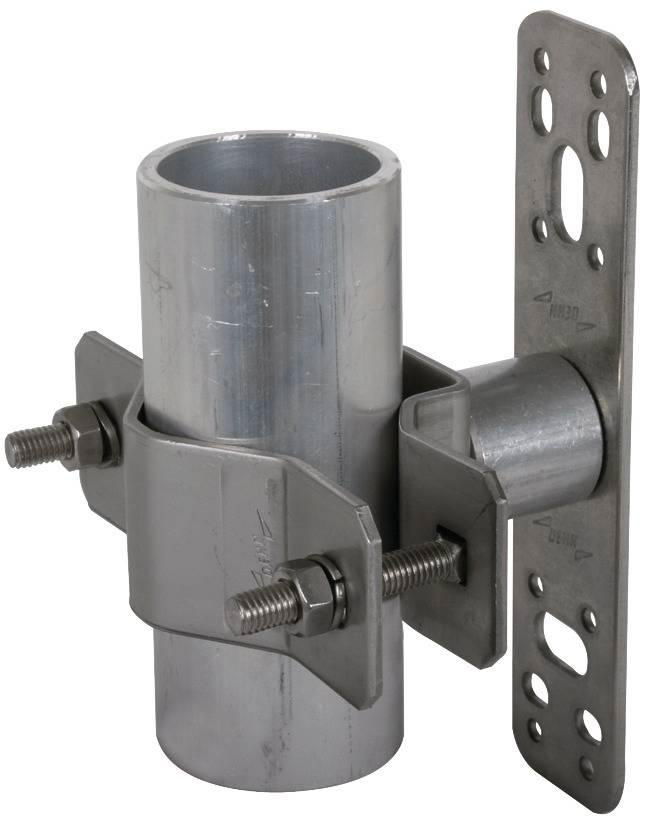 Wandbefestigung NIRO senkrechte Montage mit Ueberleger fuer Rohre D 40-50mm