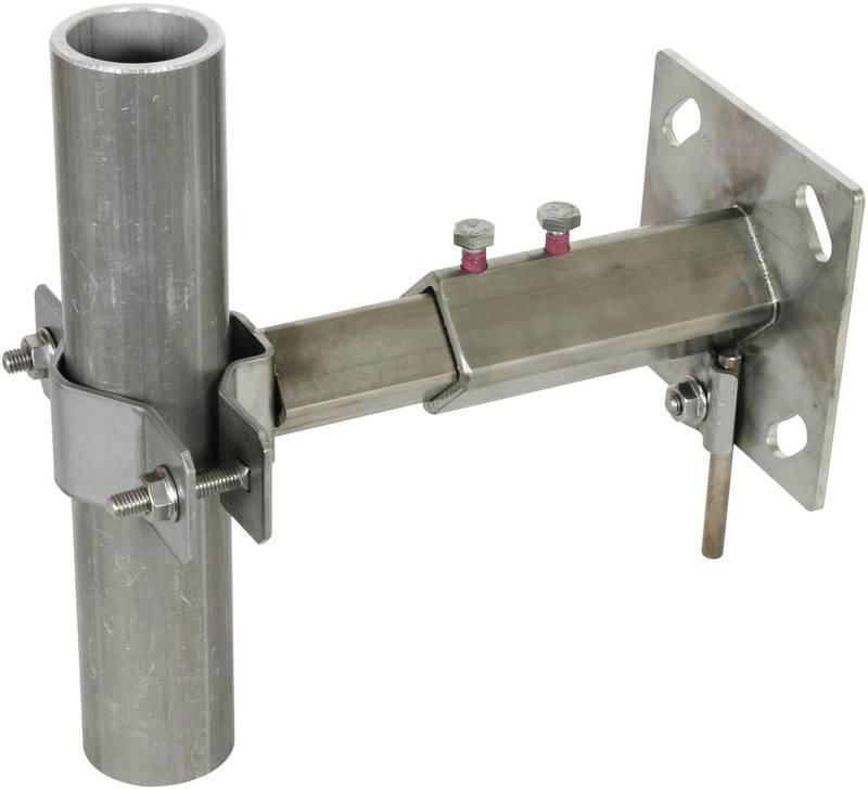 Wandbefestigung  NIRO fuer Rohre D 40-50mm Wandabstand variabel 150-200mm