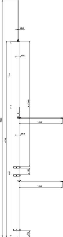 DEHNiso-Combi  Fangstange -SET- m. Wandhalter D 50mm L 5700mm – Bild 2 von 2