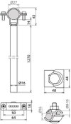 Distanzhalter D 16mm L 1270mm Al m. PA- Element D 27mm inkl. MV-Klemme f. HVI P