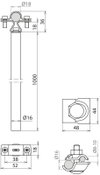 Distanzhalter D 16mm L 1000mm Al. m. PA-Element f. HVIlightplus inkl. MV-Klemme
