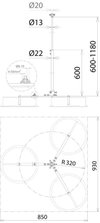 Variables Dreibeinstativ m. PA-Element f. HVI-Leitung D 20mm -SET-