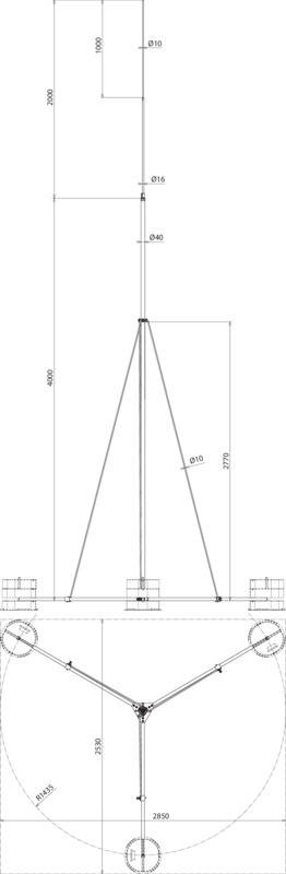 Fangstange D 40/16/10mm Al L 6000mm m. klappbaren Dreibeinstativ St/tZn -SET- – Bild 2 von 2