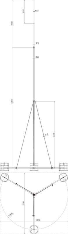 Fangstange D 40/16/10mm Al L 7000mm m. klappbaren Dreibeinstativ St/tZn -SET- – Bild 2 von 2