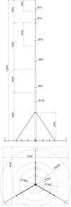 Fangstange L 12m mit Befestigungsset und klappbarem Dreibeinstativ R 3000mm