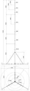 Fangstange L 13m mit Befestigungsset und klappbarem Dreibeinstativ R 3000mm