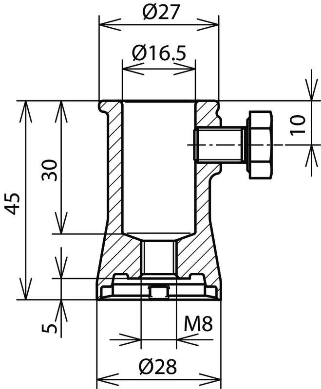 Befestigungsbuchse m. Stellschraube B 16,2mm ZG f. DEHNiso – Bild 2 von 2
