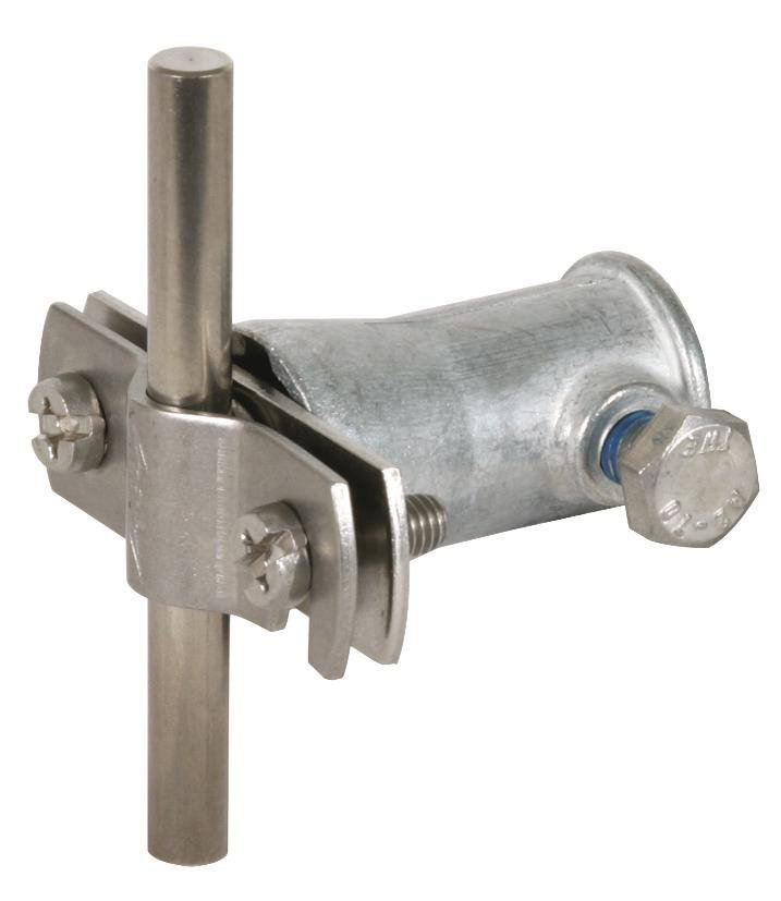 Leitungshalter NIRO f. Rd 7-10mm m. Befestigungsbuchse ZG D 16mm