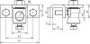 Anschlussklemme NIRO f. Profile 3-18mm m. Befestigungsbolzen Al f. D 16mm