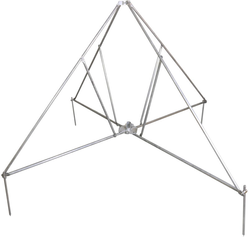 Vierbeinstativ klappbar mit Halbschale fuer Rohre D40/50mm Radius 1330mm NW 10o NIRO