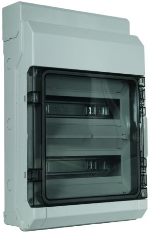 Isolierstoffgehäuse Aufputz IP54 f.Reiheneinbaugeräte 24 Teilungseinheit.