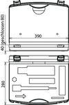 Kunststoffkoffer leer 390x280x80mm f. Prüfkopf PHE III  L