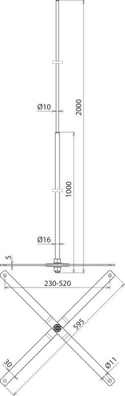 Fangstange f. Metalldaecher AL/NIRO D 16/10mm L 2000mm – Bild 2 von 2