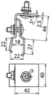 Halter fuer Metalldach mit Klemmfalz (Zambelli RIB-ROOF) 18/22mm  NIRO