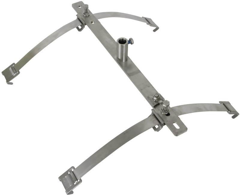 Halter 2-fach m. Spannband NIRO f. First - und Gratsteine m. Buchse D 16/10mm