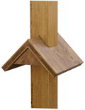 Holzpfahl 90x90mm, aus Eichenholz<lt/>(<gt/>,<lt/>)<gt/> mit Regendach, Regendachneigung 45o