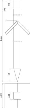 Holzpfahl 90x90mm, aus Eichenholz<lt/>(<gt/>,<lt/>)<gt/> mit Regendach, Regendachneigung 45o
