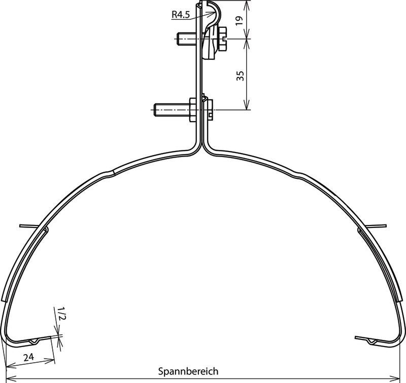 Dachleitungshalter DEHNQUICK St/tZn f. Rd 6-10mm verstellbar 120-240mm – Bild 2 von 2