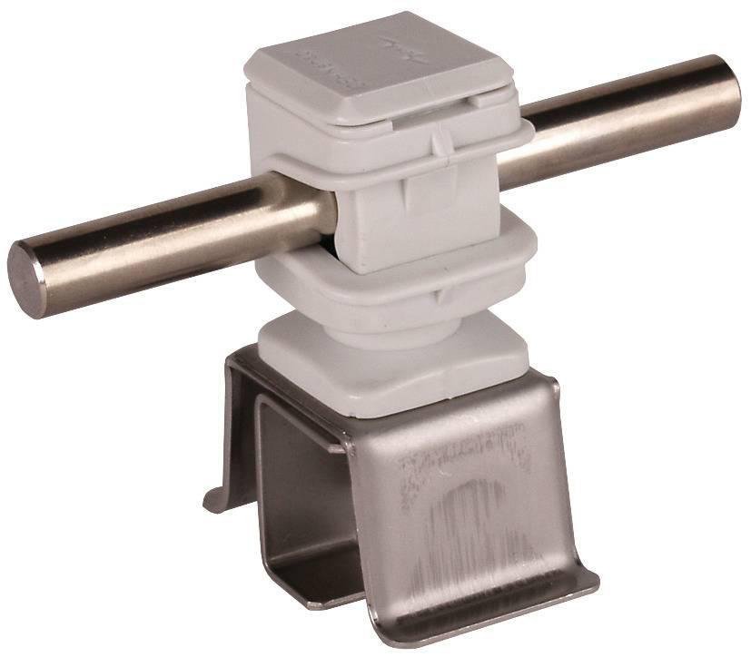 Dachleitungshalter ZIEGELsnap Niro 4-16 mm m. DEHNsnap H 16mm K-grau f. Rd 8mm