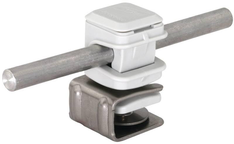 Dachleitungshalter PLATTENsnap Niro 4-6 mm m. DEHNsnap H 16mm K-grau f. Rd 8mm