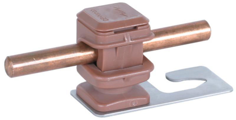 Dachleitungshalter f. Wellplattendaecher Profil 5/8 m. DEHNsnap 8mm NIRO/K-braun